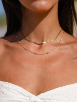 Golden Double Layer Necklace - Image 3