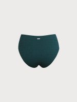 Dark Green Textured High-Waisted Surf Bottom - Image 2