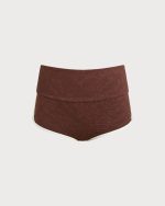 Dark Coffee Waistband Full-Coverage Surf Bottom