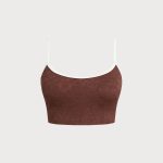 Dark Coffee Spaghetti Strap Crop