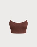 Dark Coffee Spaghetti Strap Crop
