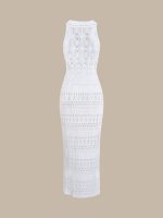 White Lace Slit Cover-Up Dress - Image 7
