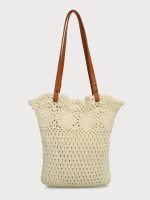 Beige Woven Cotton Bag - Image 4