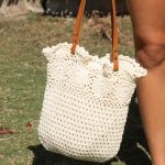 Beige Woven Cotton Bag