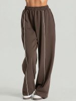 Dark Coffee Side Pockets Cotton Pants