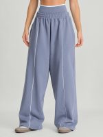 Dusty Blue Side Pockets Cotton Pants - Image 3