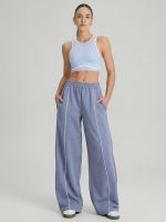 Dusty Blue Side Pockets Cotton Pants