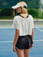 White V Neck Cotton Short Sleeved Top - Image 2