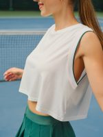 White Cotton Workout Tank Top - Image 2