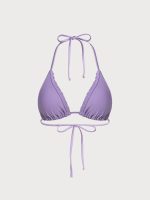 Purple Ruffled Halter Triangle Bikini Top - Image 5