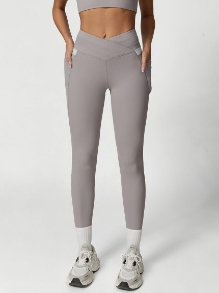 Grey Natural Waisted Leggings 27"
