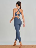Blue Cut Out Leggings 24" - Image 5