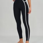 Black High-Waist Side-Stripe Leggings 27"
