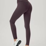 Purple Contrast High Waisted Leggings 25"