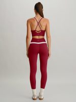 Wine Red High Waisted Pockets Leggings 26" - Image 7