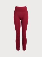 Wine Red Cut Out Leggings 24" - Image 6