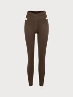 Coffee High Waisted Pockets Leggings 26" - Image 10