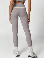 Grey Natural Waisted Leggings 27" - Image 2