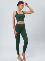 Dark Green Cut Out Leggings 24" - Image 4
