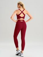 Wine Red Cut Out Leggings 24" - Image 4