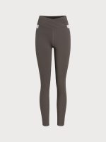Dark Coffee High Waisted Pockets Leggings 26" - Image 6
