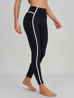 Black High-Waist Side-Stripe Leggings 27" - Image 3