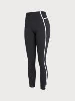 Black High-Waist Side-Stripe Leggings 27" - Image 9
