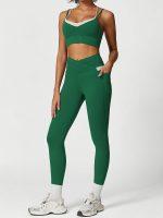 Green High Waisted Pockets Leggings 26" - Image 4