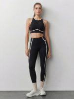 Black High-Waist Side-Stripe Leggings 27" - Image 4
