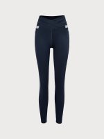 Navy High Waisted Pockets Leggings 26" - Image 7