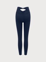 Navy Cut Out Leggings 24" - Image 11