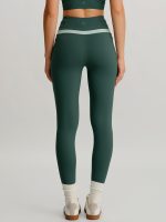 Dark Green High Waisted Pockets Leggings 26" - Image 3