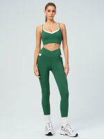 Green High Waisted Pockets Leggings 26" - Image 6