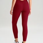 Wine Red Cut Out Leggings 24"