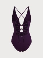 Purple Triangle X Cross One-Piece Swimsuit - Image 7
