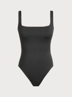 Black No Padding Petal-Back Tummy Control One-Piece - Image 6