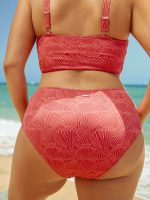Red Jacquard Plus Size Bikini Bottom - Image 6