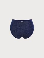 Blue Lurex Plus Size Bikini Bottom - Image 2