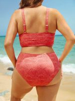Jacquard V Notch Plus Size Bikini Top - Image 7