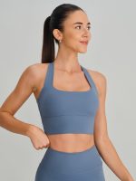 Dusty Blue Twist X-Cross Sports Bra - Image 3