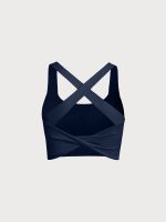 Navy Twist X-Cross Sports Bra - Light Support - Image 11