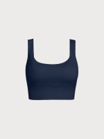 Navy Twist X-Cross Sports Bra - Light Support - Image 9