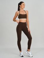 Coffee Contrast X Cross Sports Bra - Light Support - Image 4
