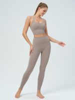 Apricot Halter Twist Back Sports Bra - Image 4