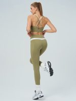 Green Contrast X Cross Sports Bra - Image 4