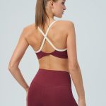 Wine Red Twist Back Sports Bra - Light Support