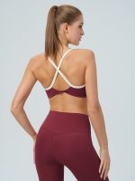 Wine Red Twist Back Sports Bra - Light Support