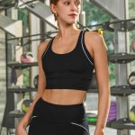 Black Trim Racerback Sports Bra
