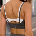 Dark Coffee Contrast Twist Sports Bra - Light Support