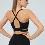 Black Ribbed Cross Strap Sports Cami